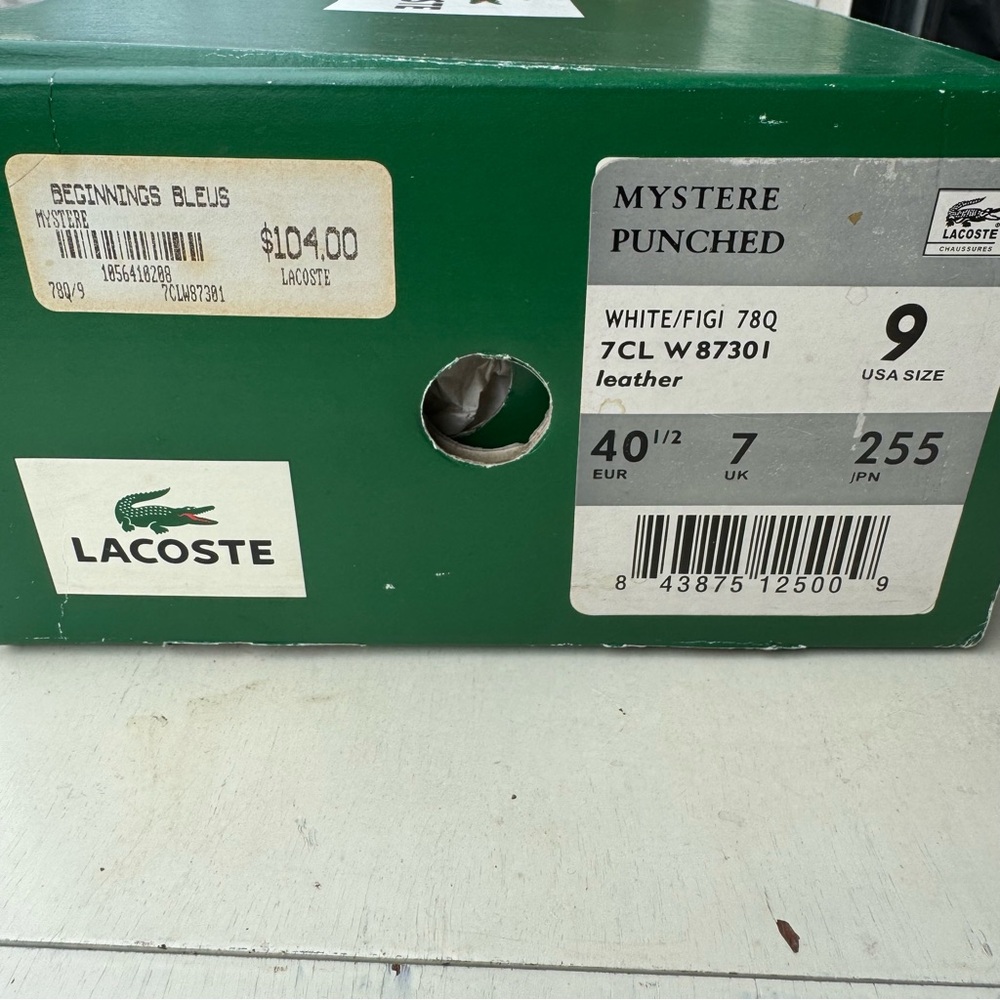 Lacoste Women’s White &Teal Perforated Preppy Y2K Sneakers Sz 9 Collegiate Prep - Picture 10 of 10